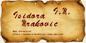 Isidora Mraković vizit kartica
